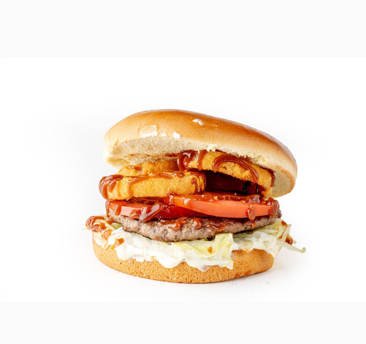 س برجر باربكيو مع حلقات البصل